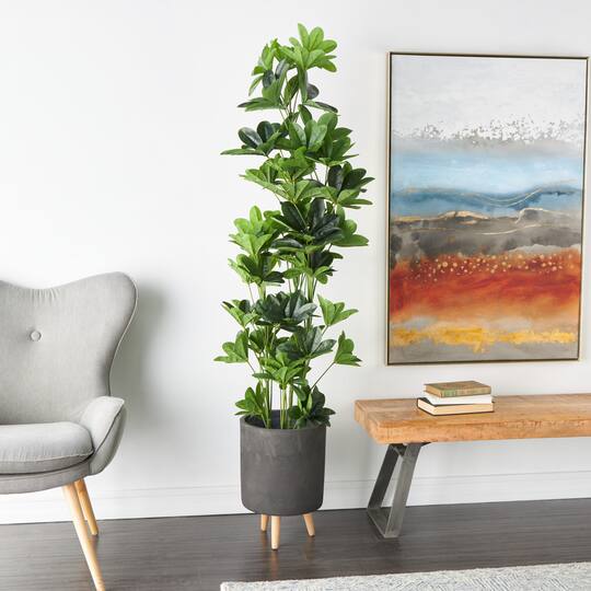 5ft. Potted Green Faux Foliage Artificial Money Tree